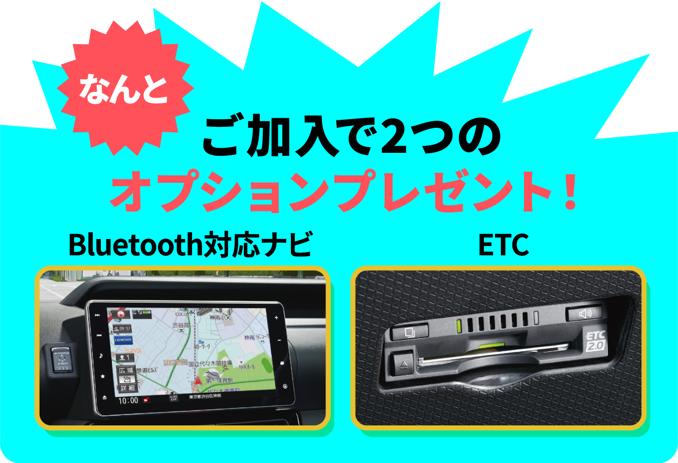 なんと ご加入で2つのオプションプレゼント!